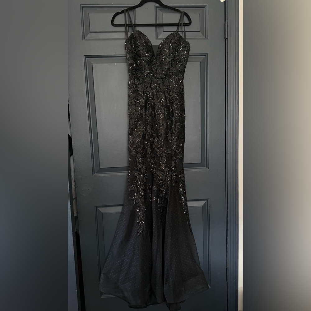Elegant Black Sequin Gown